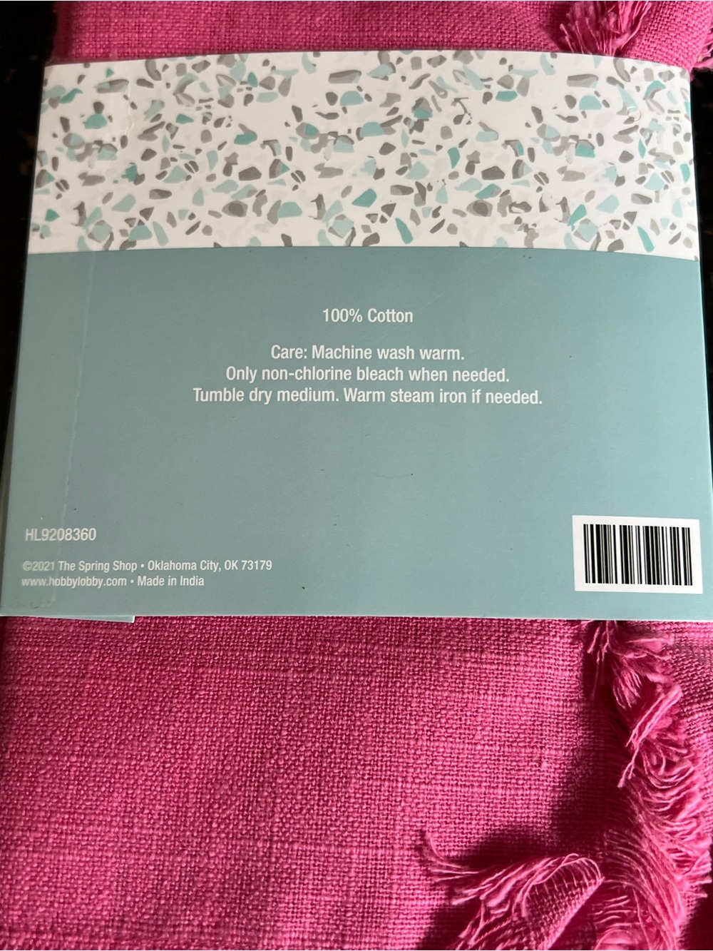 The Spring Shop Bright Pink Fringed Napkin Set - Picture 4 of 4